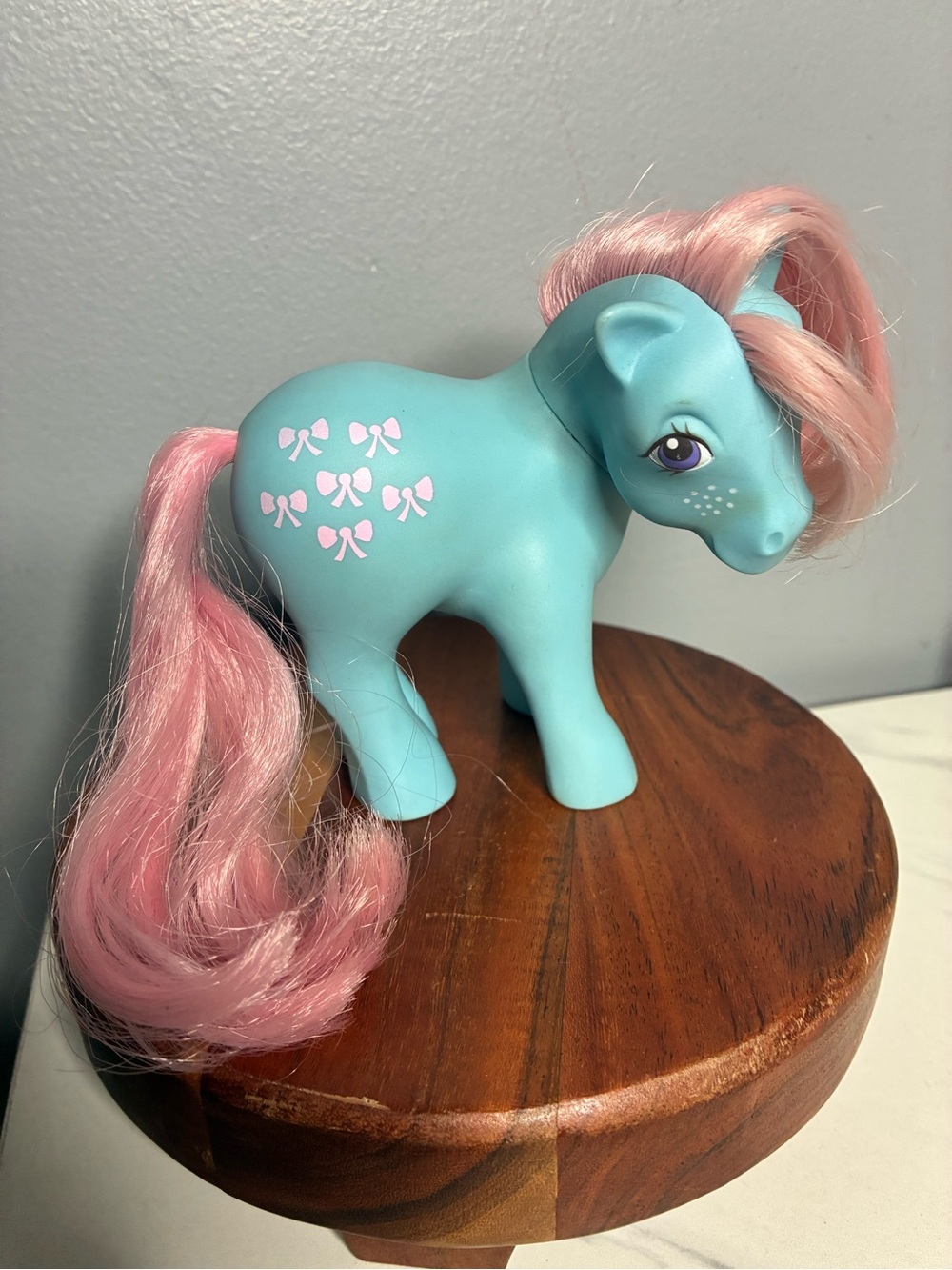 1983 G1 My Little Pony Bow Tie Blue Pink Hair Hasbro MLP